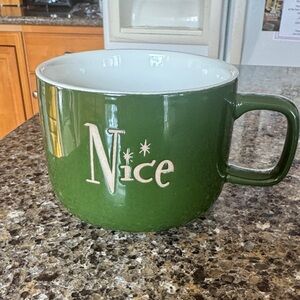 12oz Green Ceramic Naughty/Nice Mug